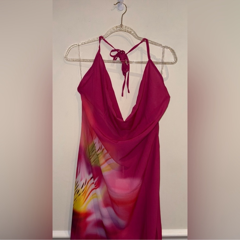 Peppermayo NWT Fantasy Maxi Dress Pink Tropical Sz 10 - Picture 6 of 9